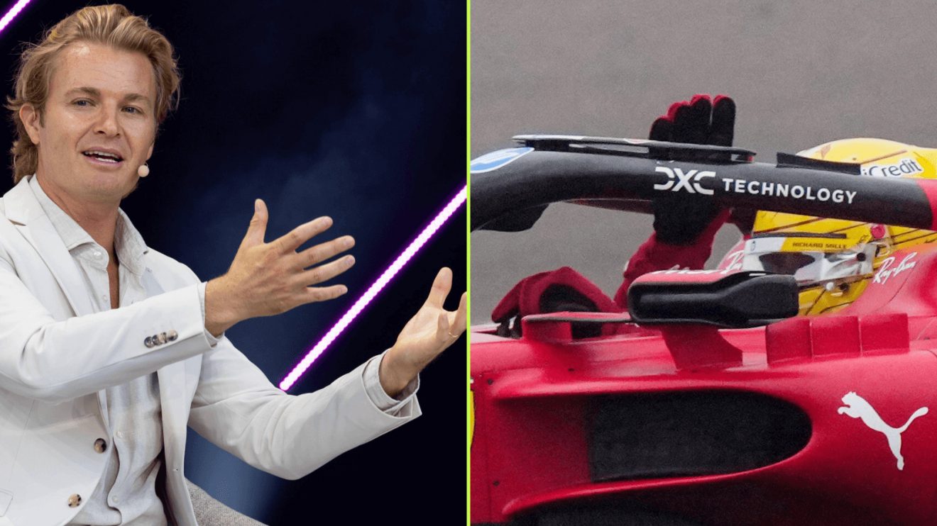 Nico Rosberg alongside Lewis Hamilton