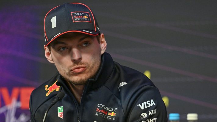 Max Verstappen at a press conference ahead of F1 75 event