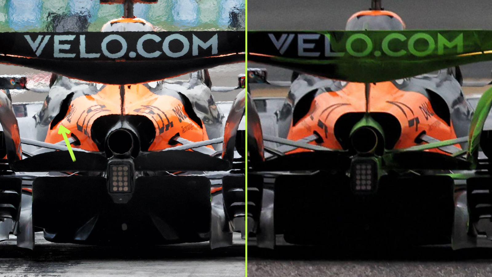 McLaren MCL39 engine cover comparison