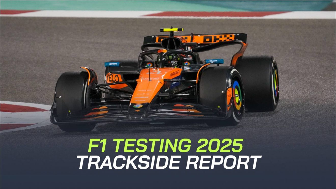 McLaren's Lando Norris on track at the 2025 pre-season test in Bahrain.