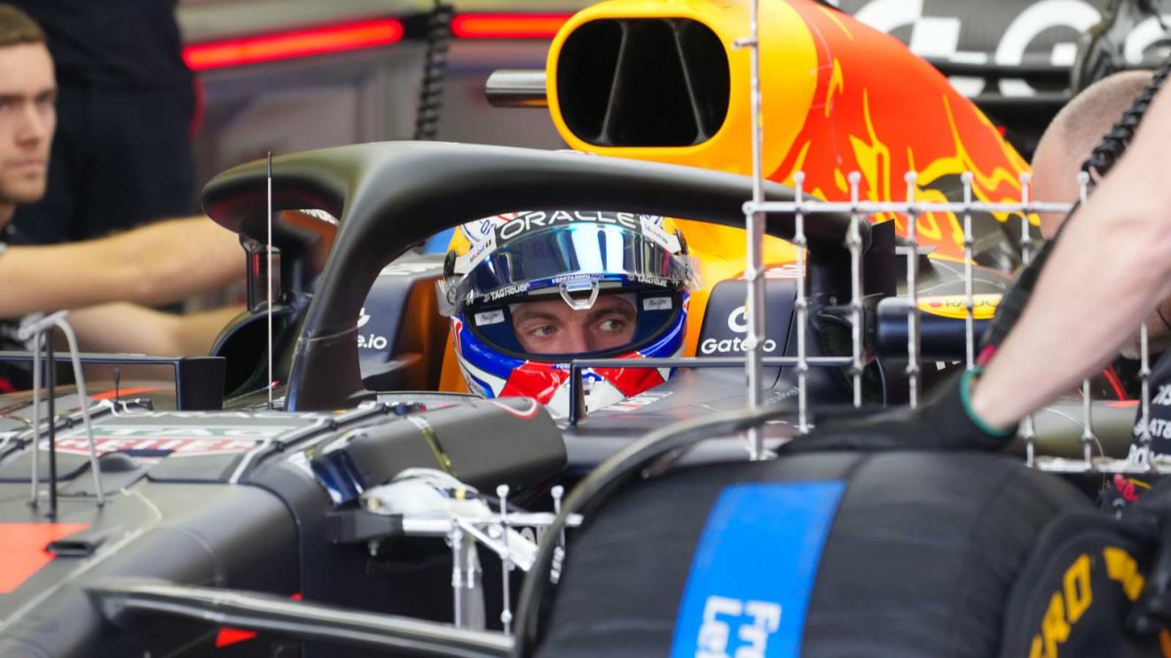 Max Verstappen during F1 2025 testing.