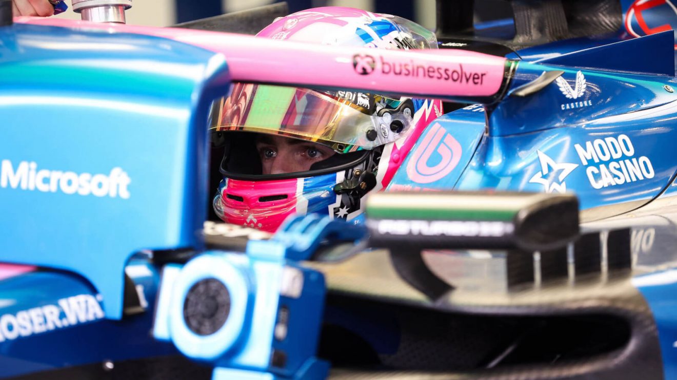 Jack Doohan in the A525 in the Alpine garage