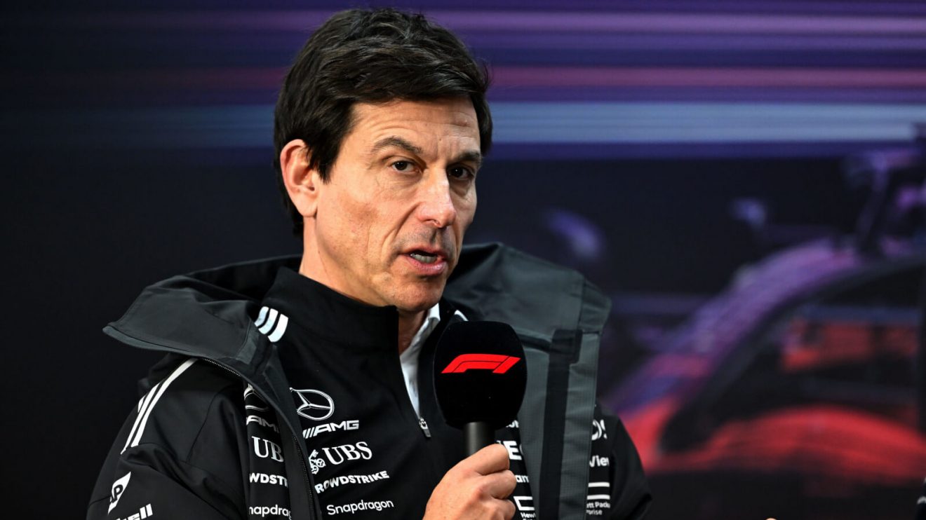 Toto Wolff in a press conference in pre-season testing