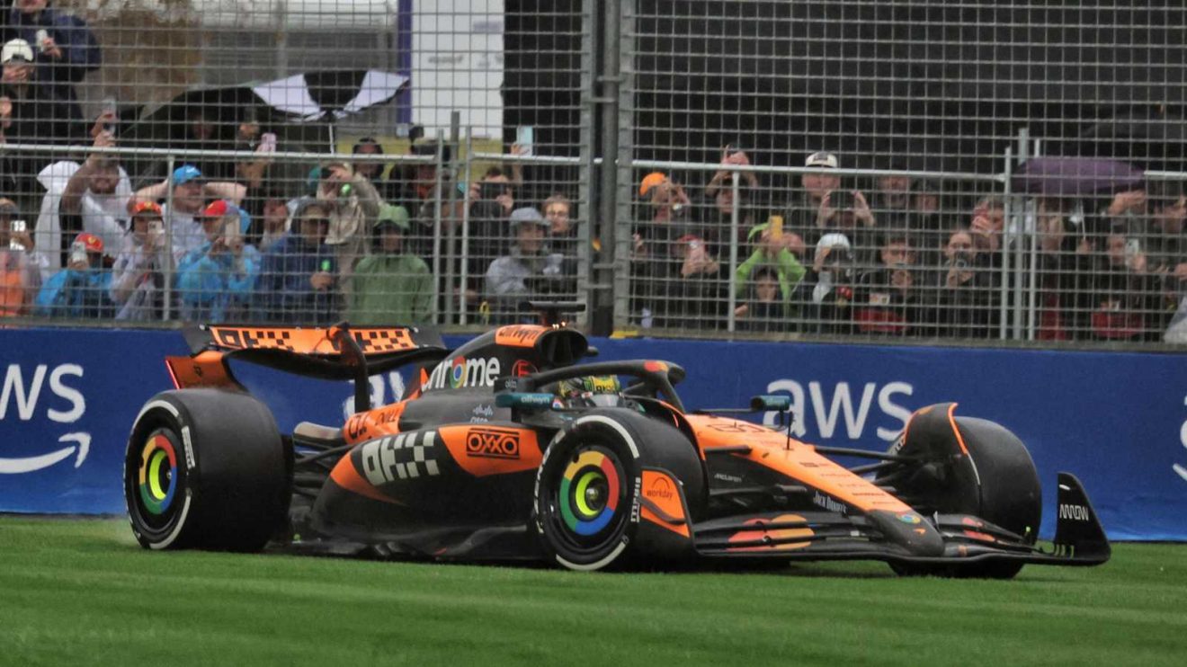 Oscar Piastri was stuck in the grass at his home race.