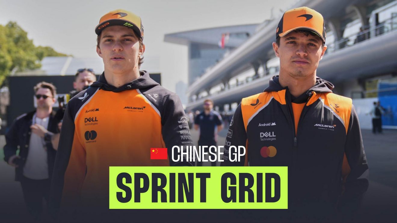 Chinese Grand Prix F1 starting grid for sprint qualifying.