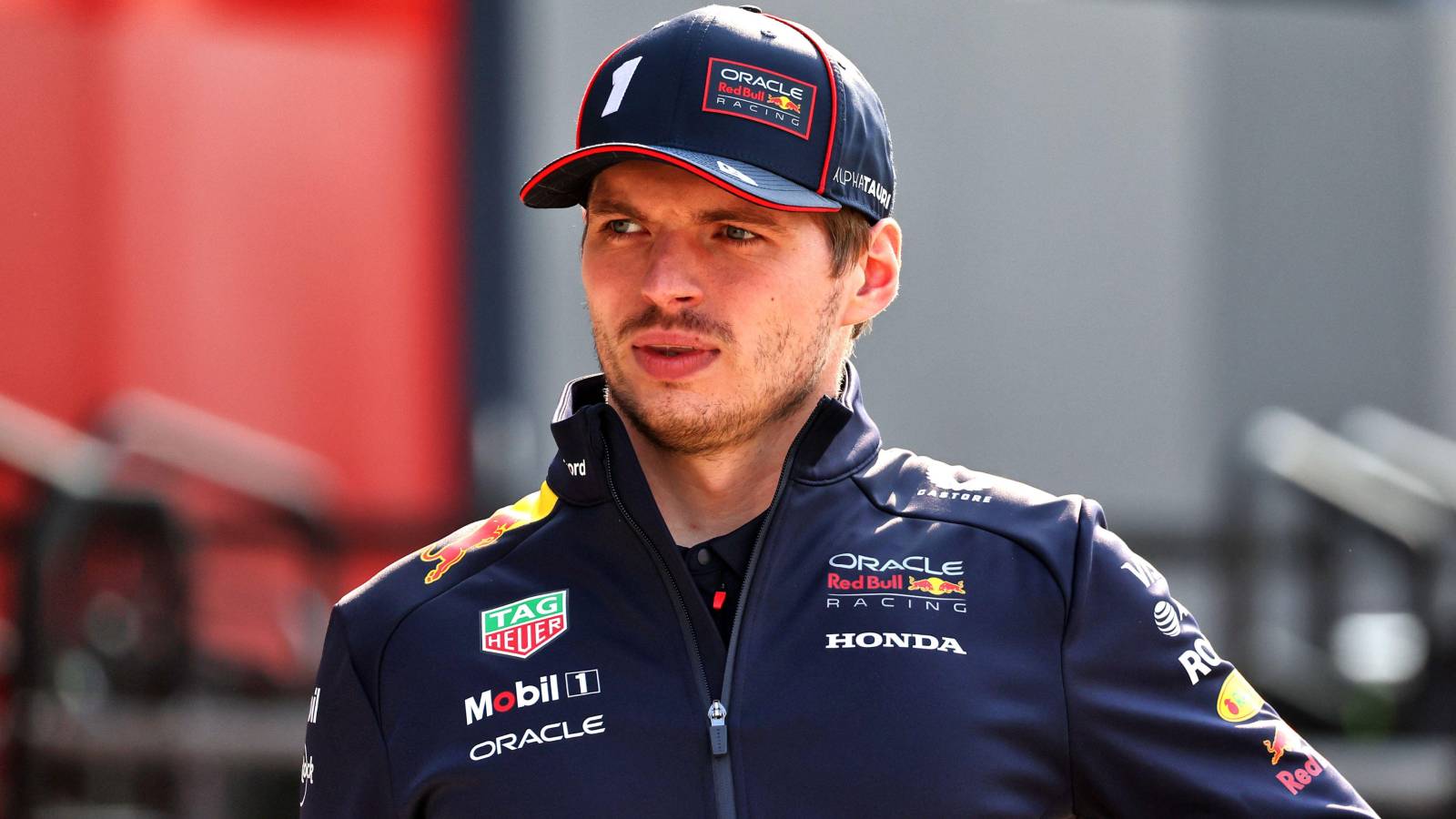 Red Bull driver Max Verstappen in the paddock at the 2025 Chinese Grand Prix