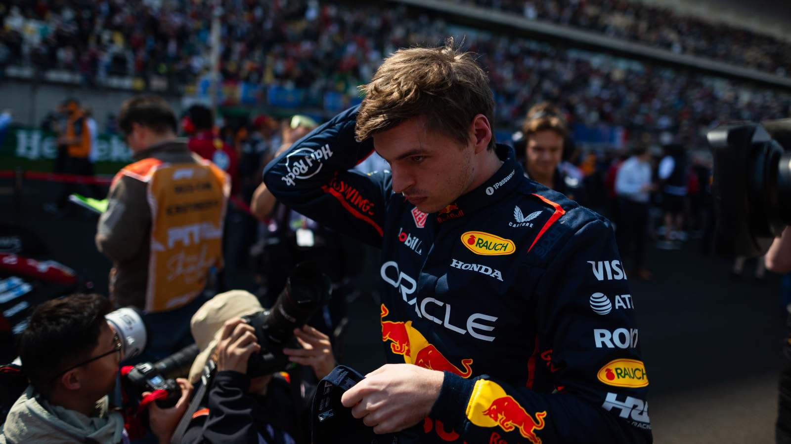 Max Verstappen on the grid before the Chinese GP Sprint.