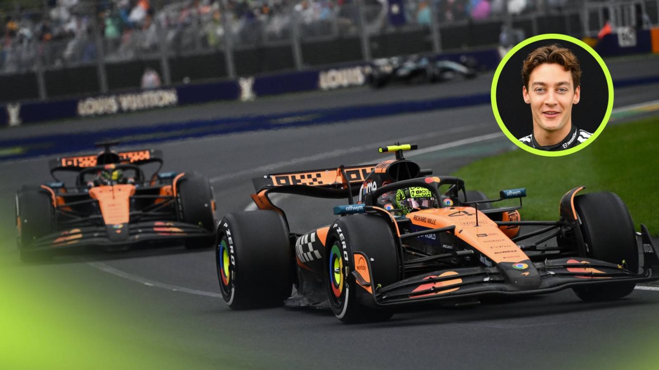 McLaren's Lando Norris and Oscar Piastri at the 2024 Australian Grand Prix.