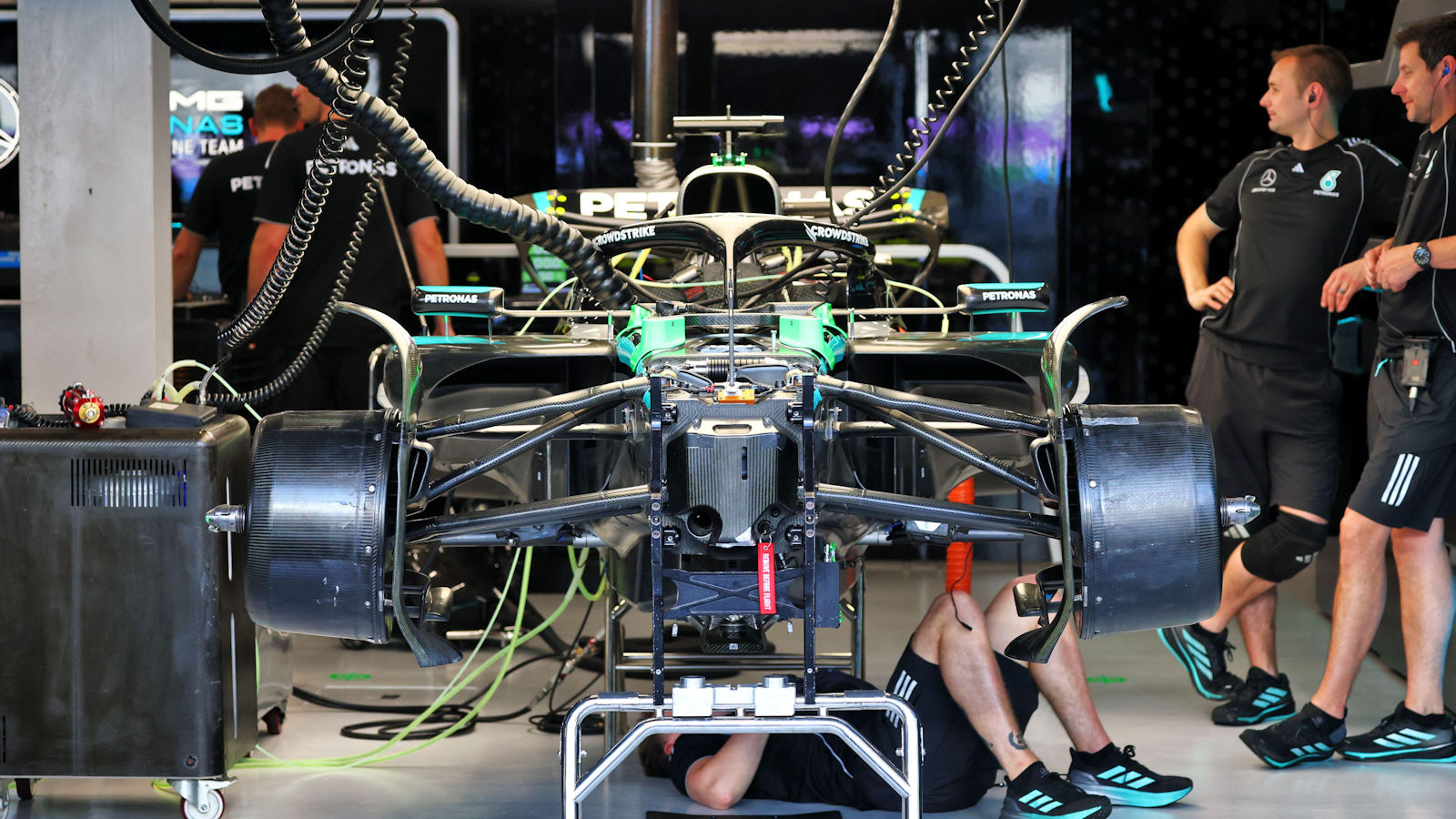 Mercedes W16 on stands