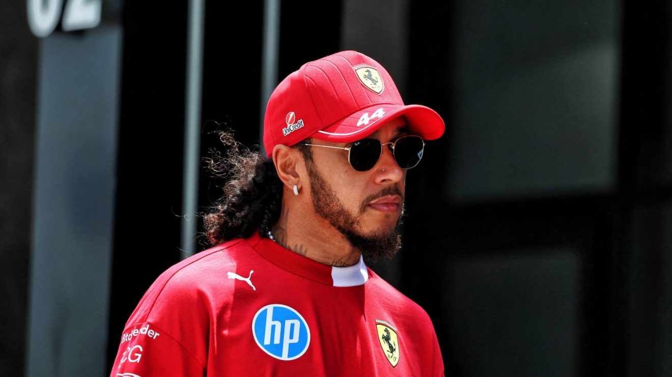 Lewis Hamilton in the paddock in Jeddah.