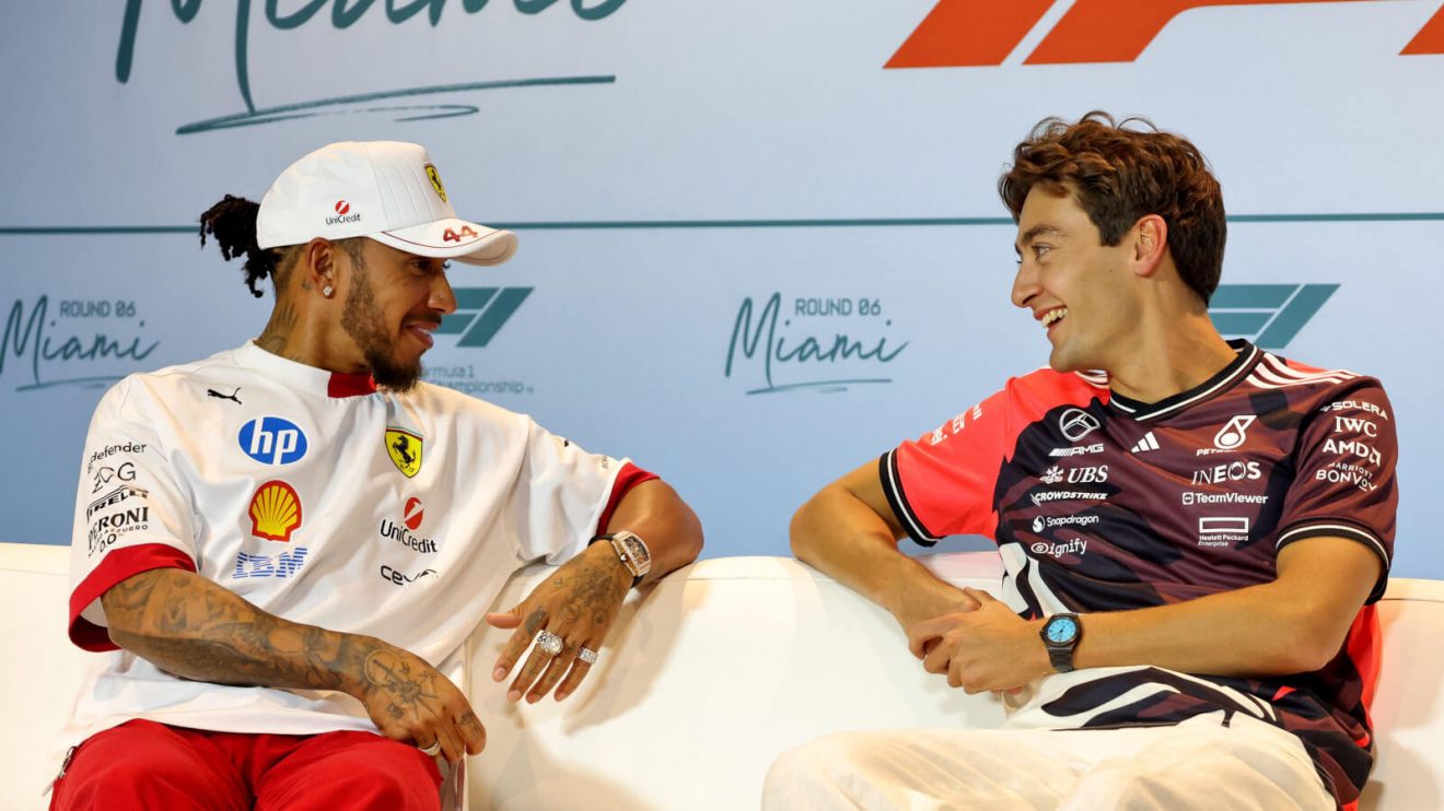 Lewis Hamilton and George Russell