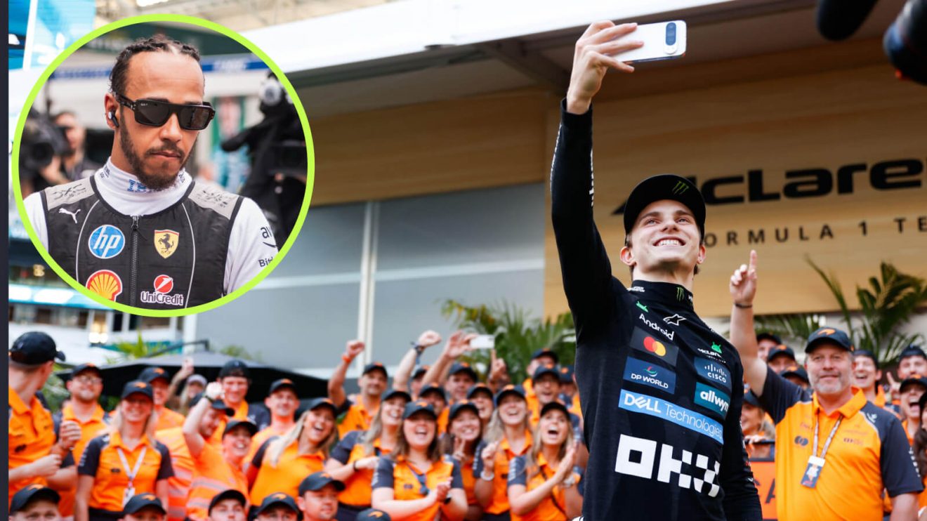 Lewis Hamilton and Oscar Piastri