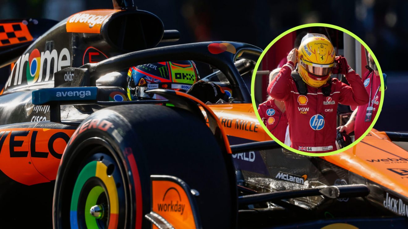 Oscar Piastri and Lewis Hamilton
