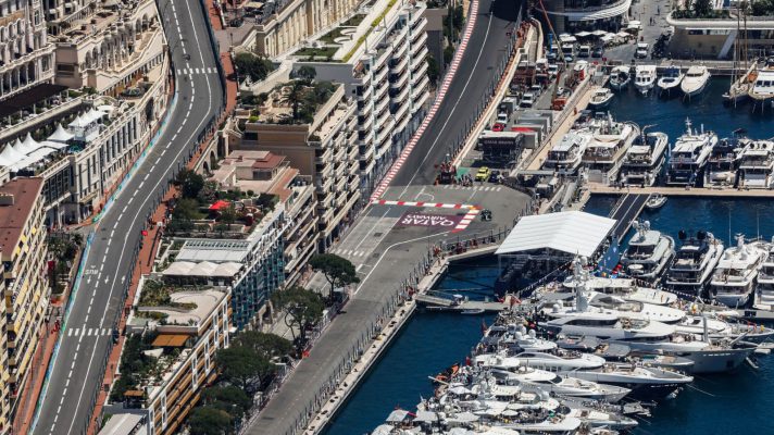 Aerial view of the Monaco GP circuit