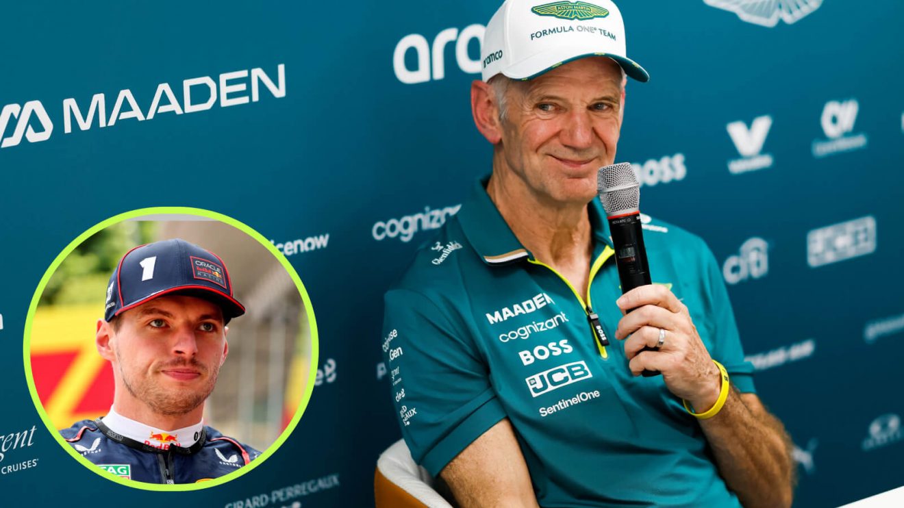 Adrian Newey and Max Verstappen