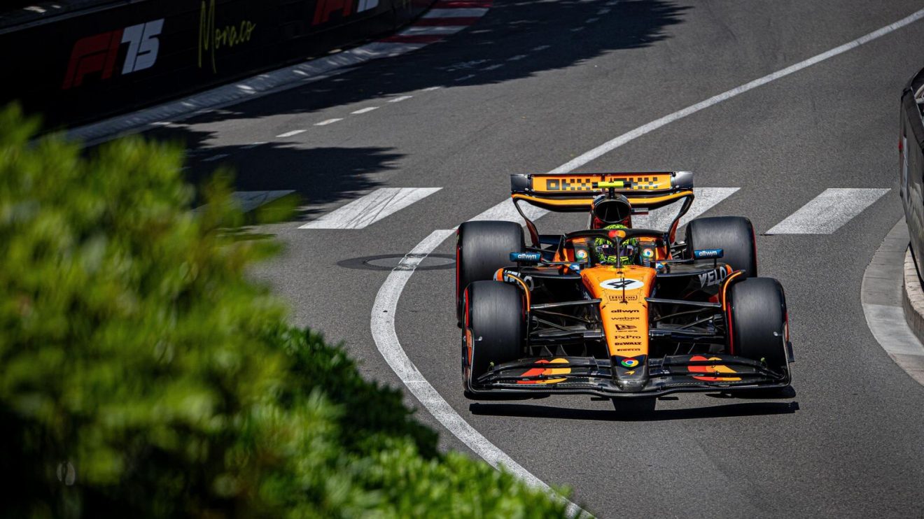 Lando Norris races his way towards the hairpin during qualifying for the Monaco Grand Prix.
