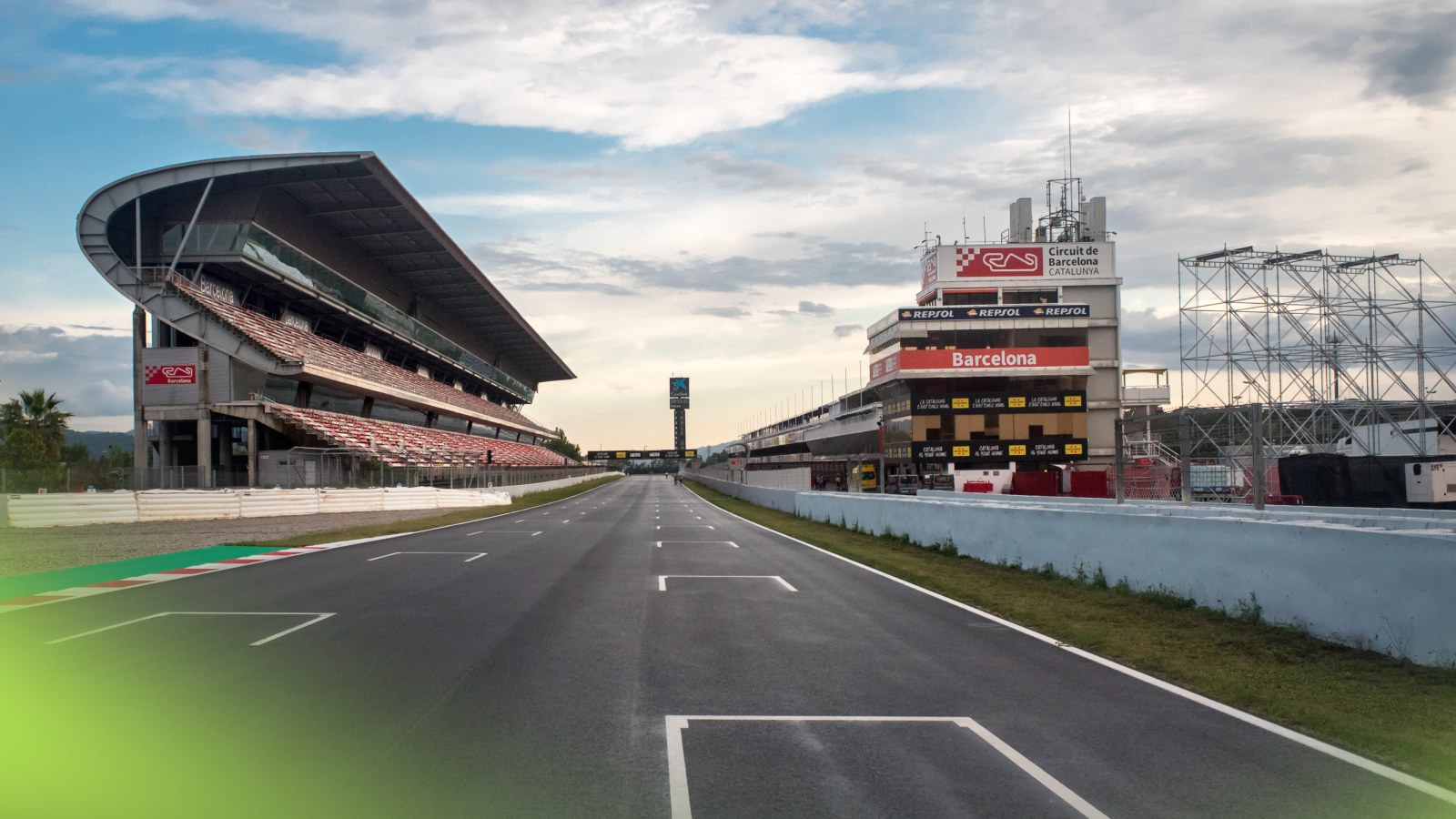 A look down the main straight at the Circuit de Barcelona-Catalunya