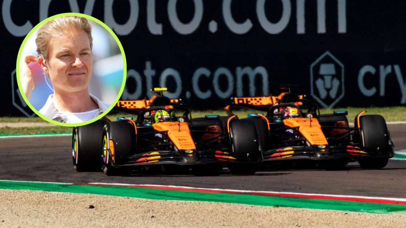 McLaren's Lando Norris and Oscar Piastri battle in the 2025 Emilia Romagna Grand Prix.