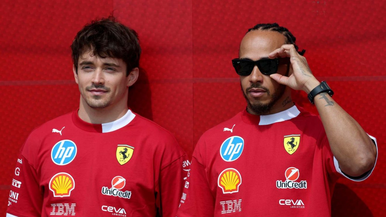 Charles Leclerc alongside Lewis Hamilton.
