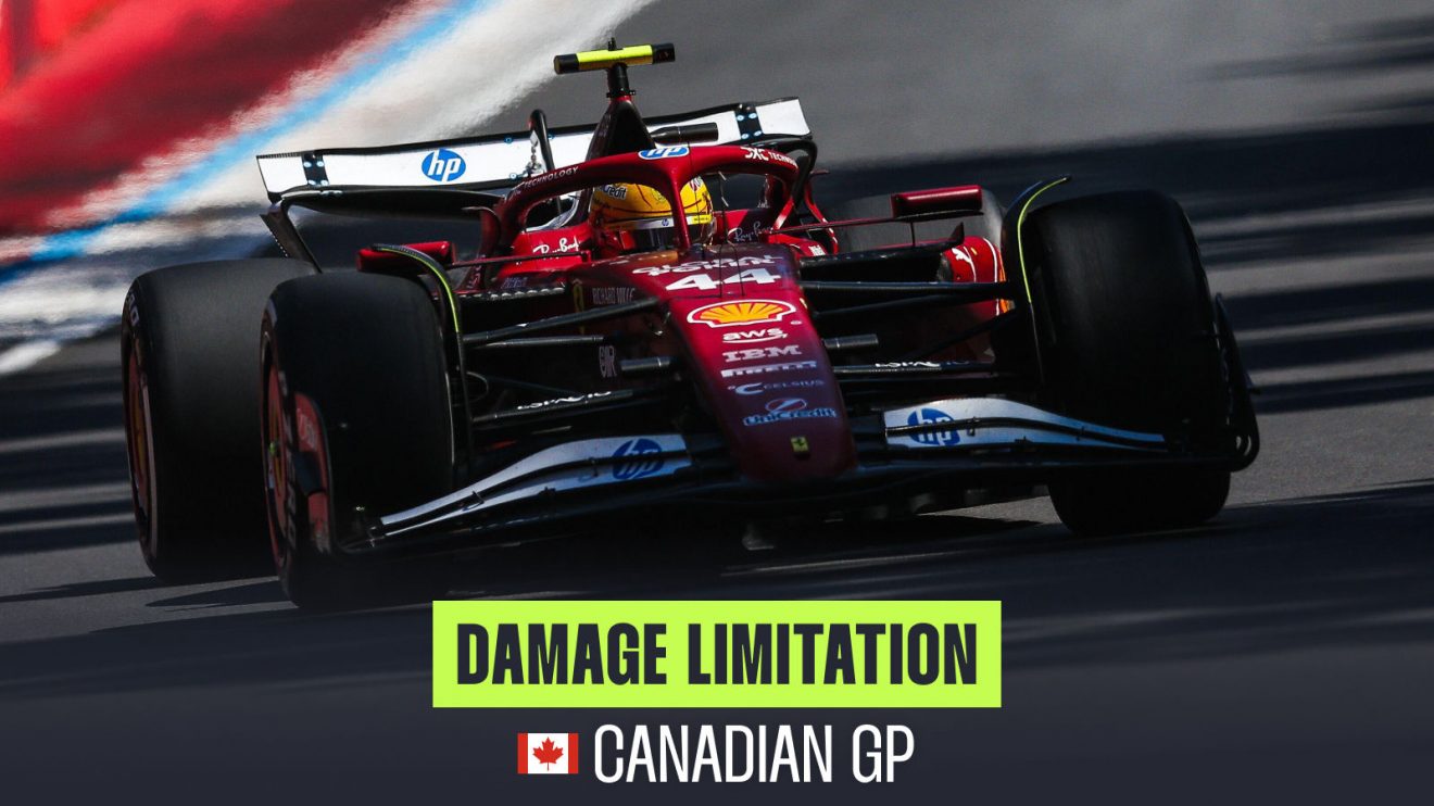 Lewis Hamilton behind the wheel of the Ferrari SF-25 at the Canadian Grand Prix