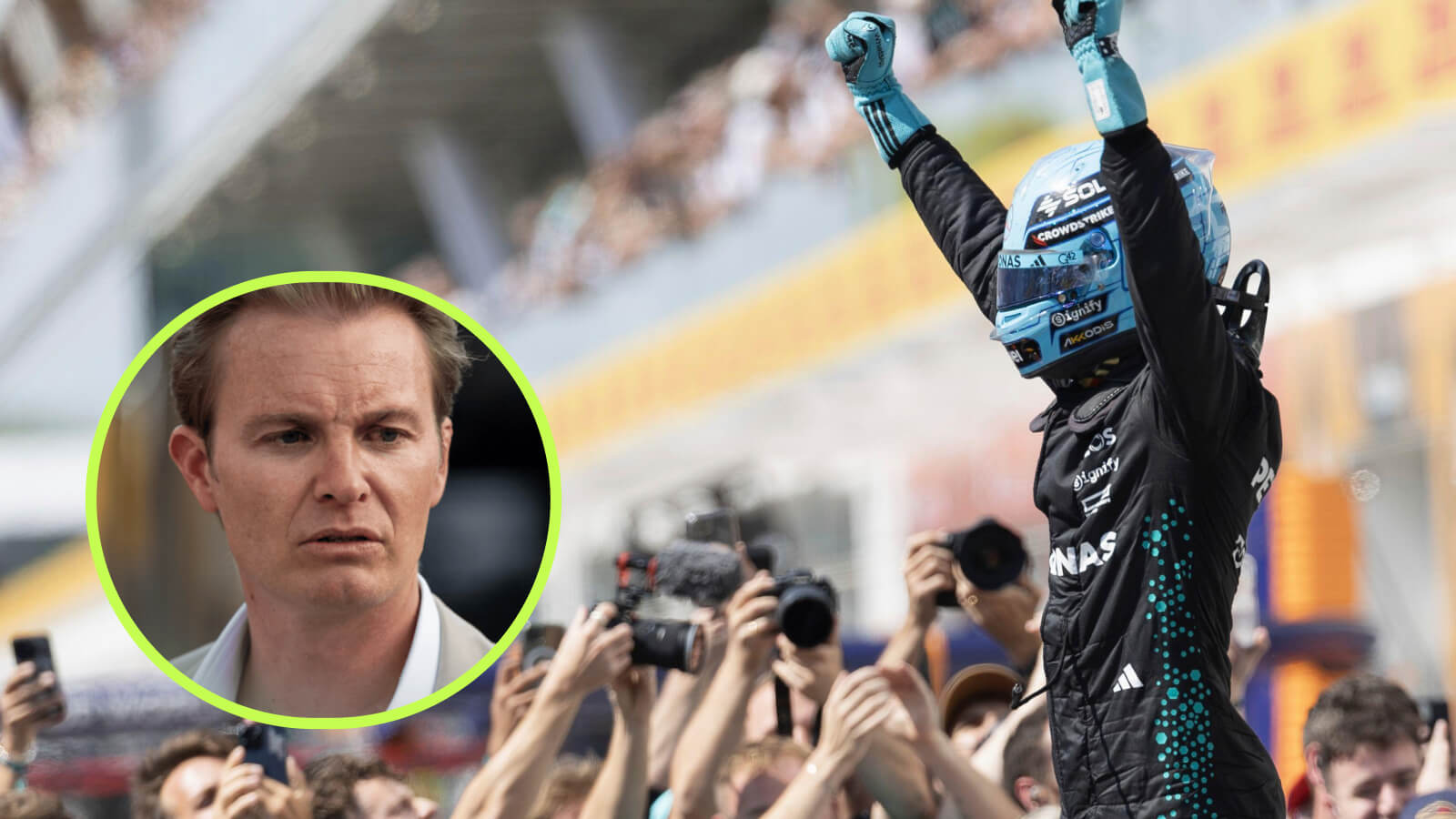 George Russell and Nico Rosberg