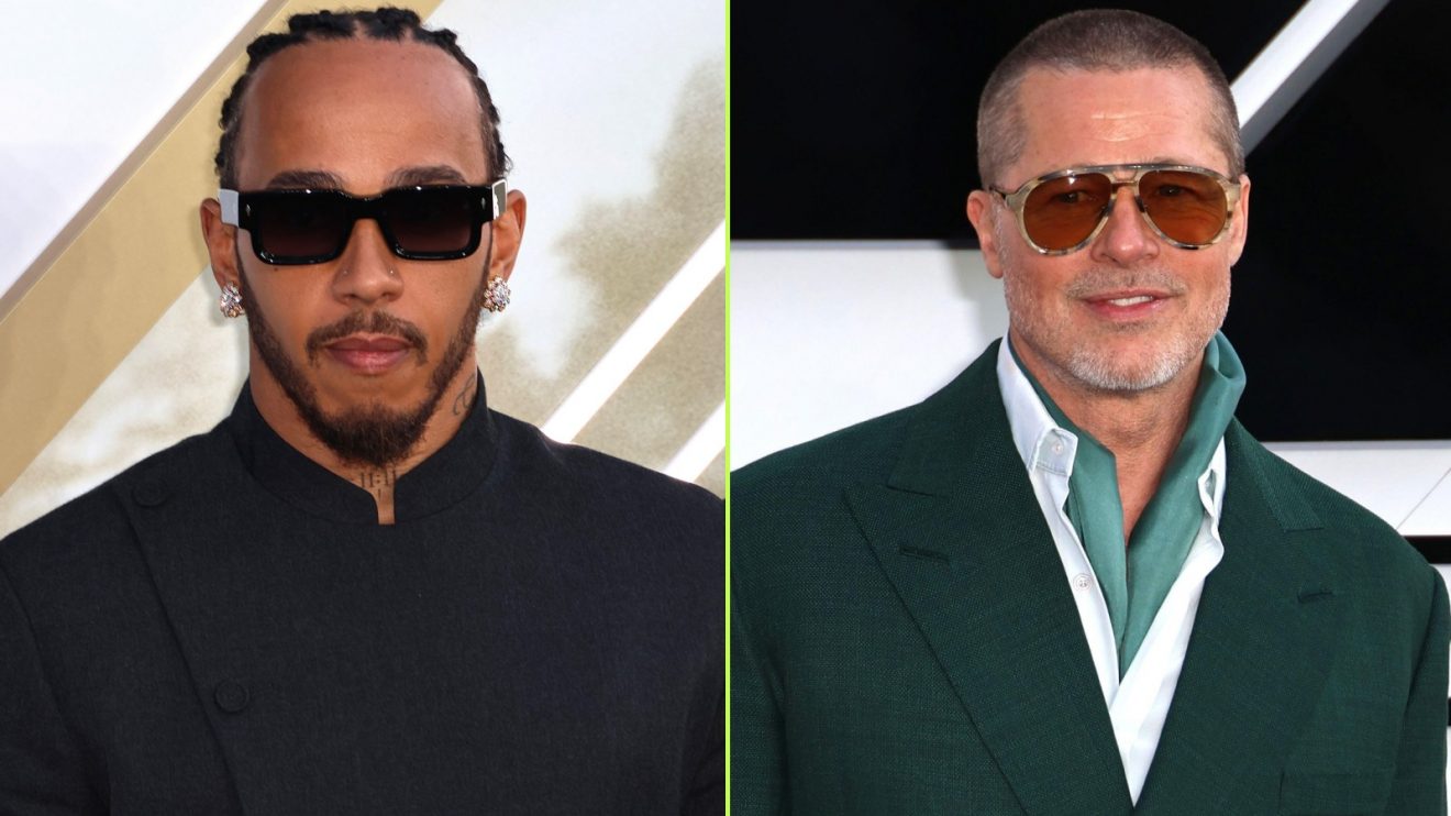 Lewis Hamilton, left, and Brad Pitt, right, pictured at the premiere of F1 the movie in London