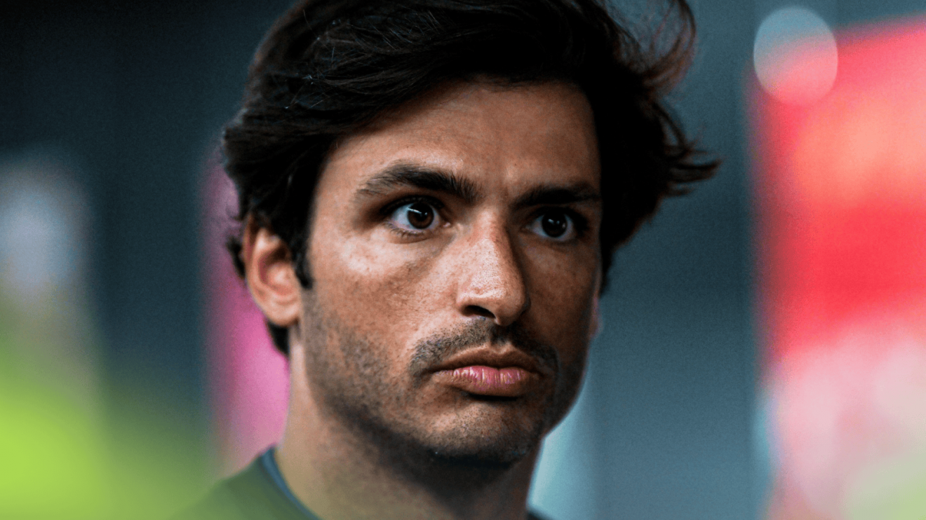 A close-up shot of Carlos Sainz