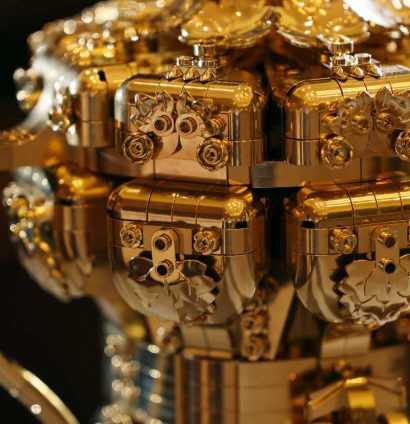 A closer look at the LEGO British Grand Prix trophy.