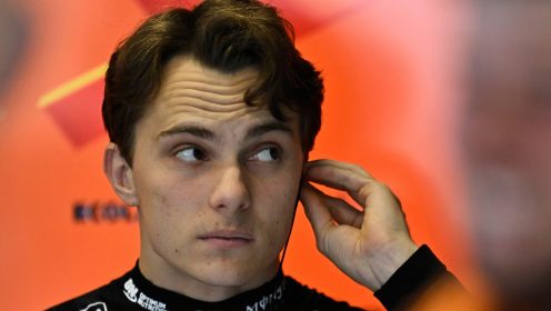 Oscar Piastri reacts as McLaren position swap request denied at Silverstone
