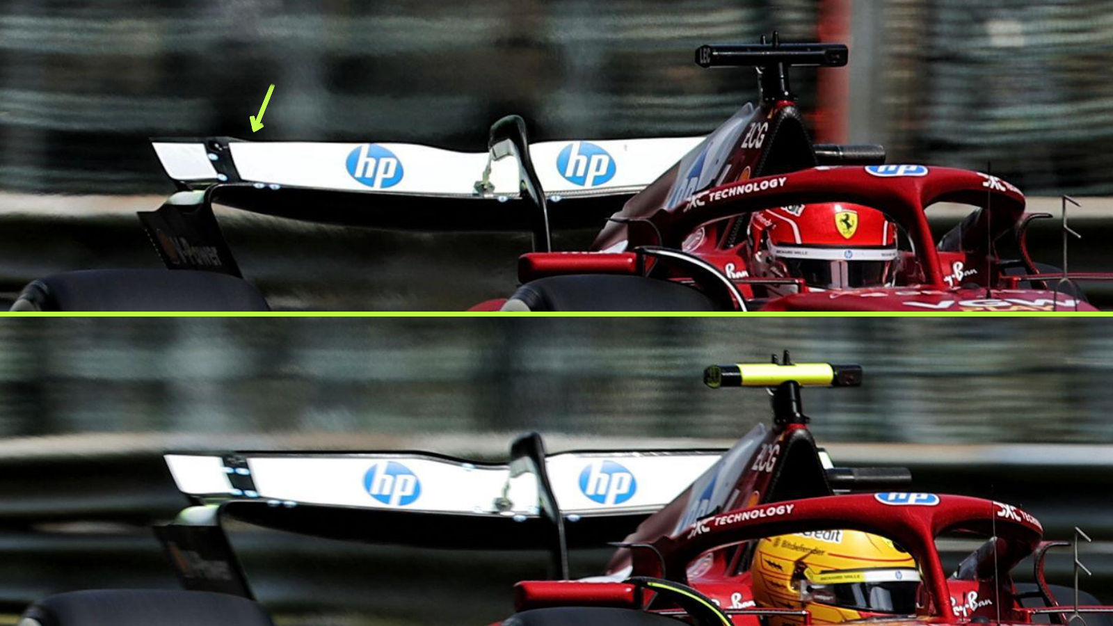 Ferrari SF-25 rear wing comparison