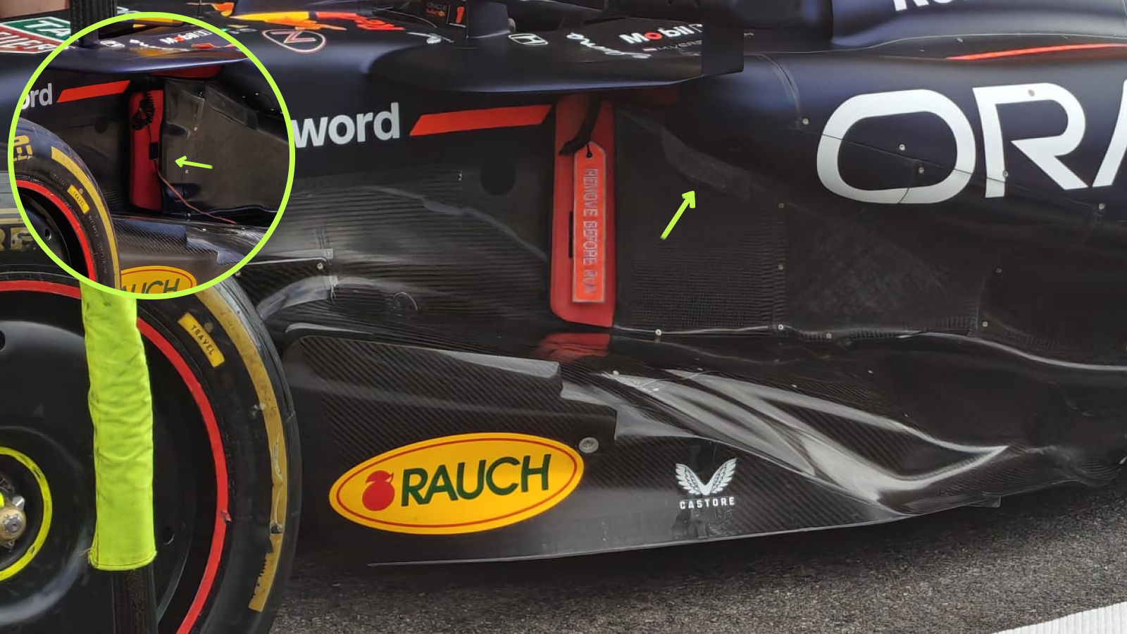 Red Bull RB21 sidepod comparison