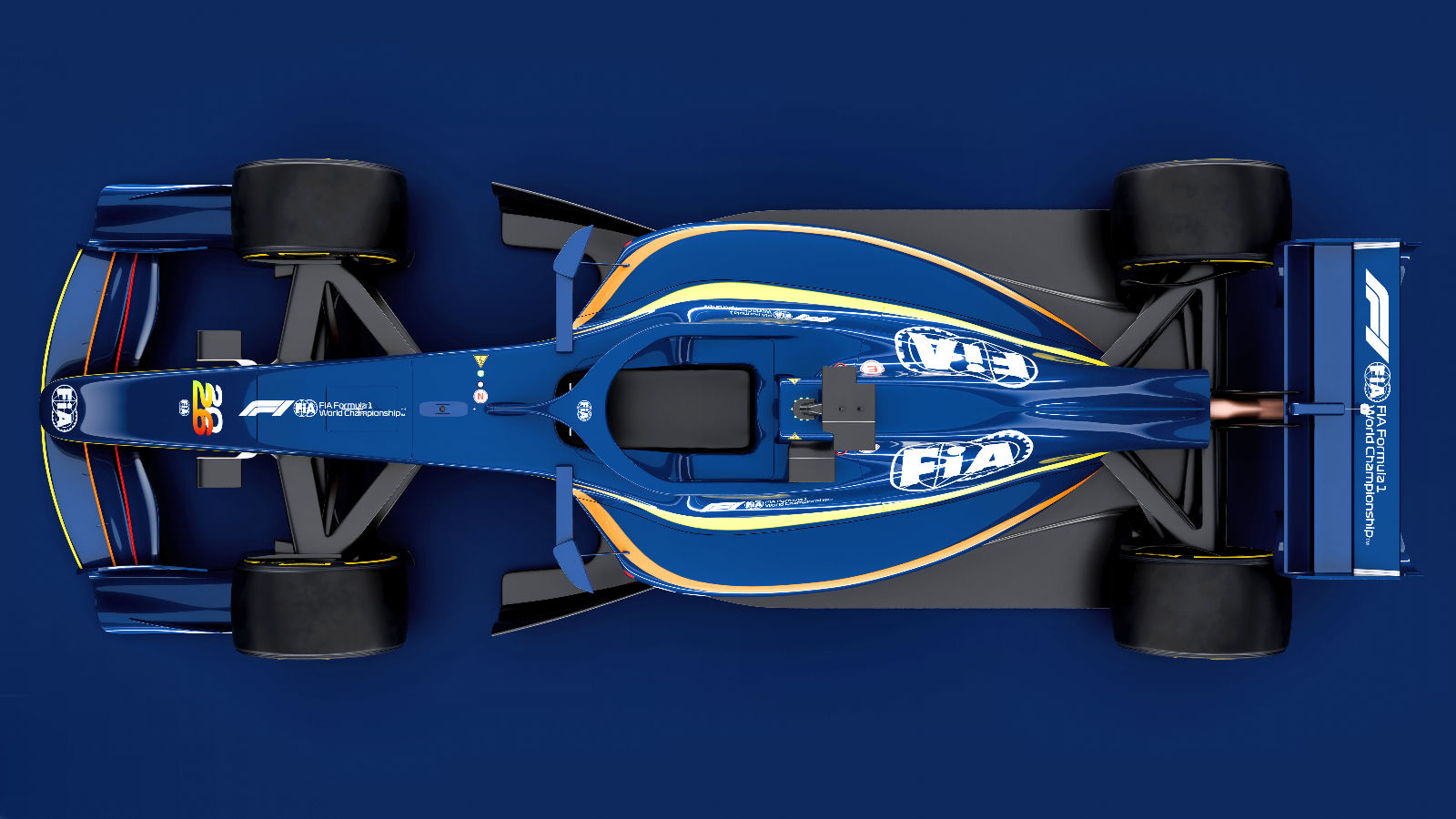 2026 F1 car render top-down overview