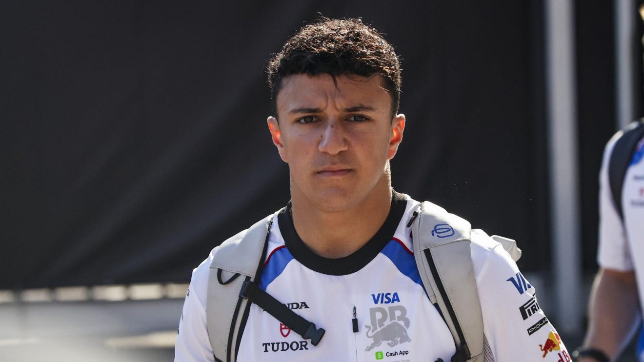 Isack Hadjar in the Monza paddock.