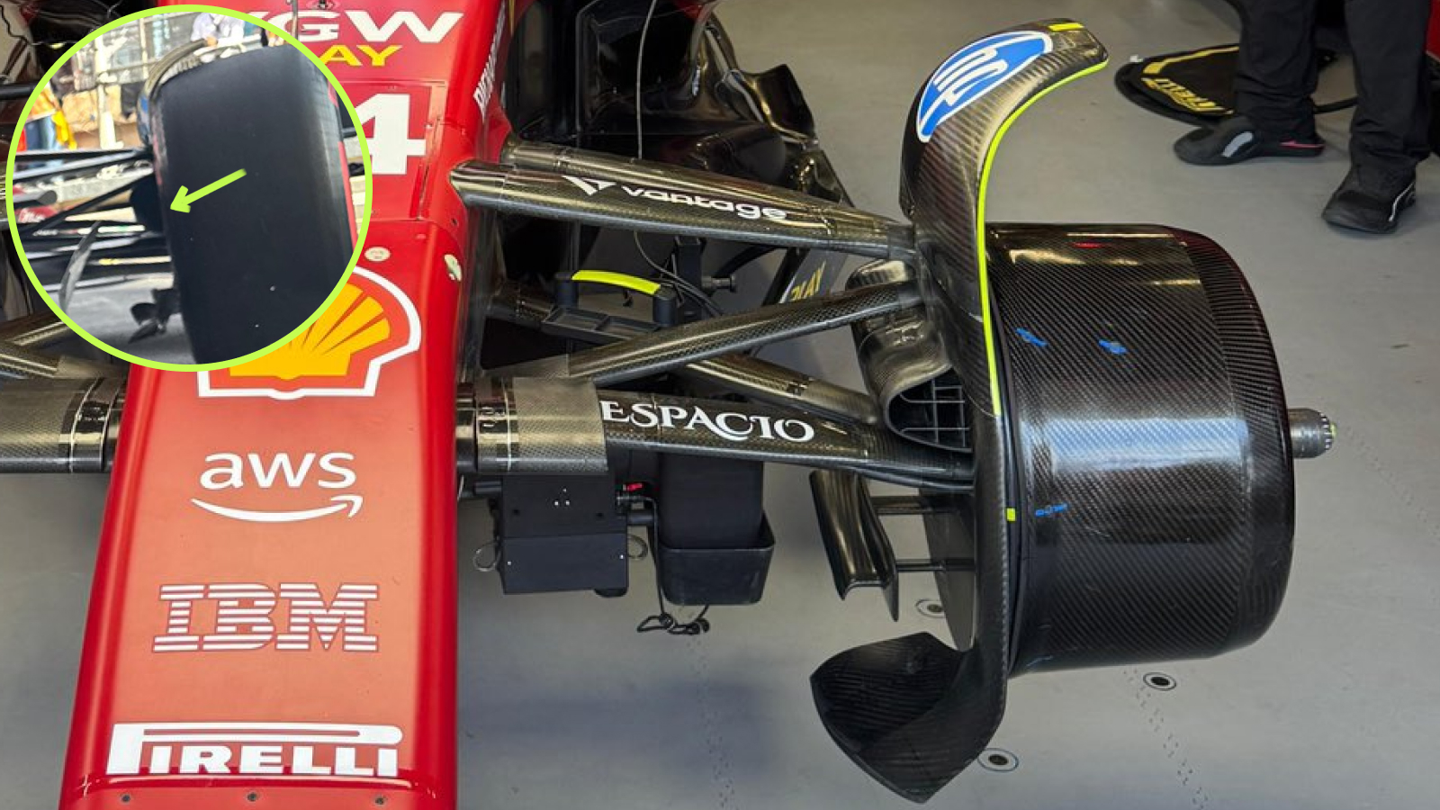 Ferrari SF-25 enlarged front brake duct outlet