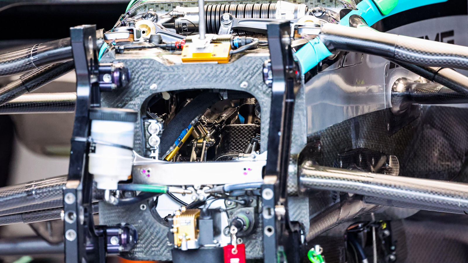 Mercedes W16 chassis detail close up