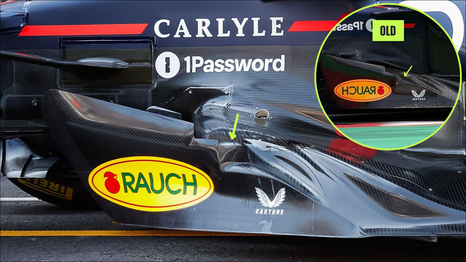 Red Bull RB21 floor fence comparison