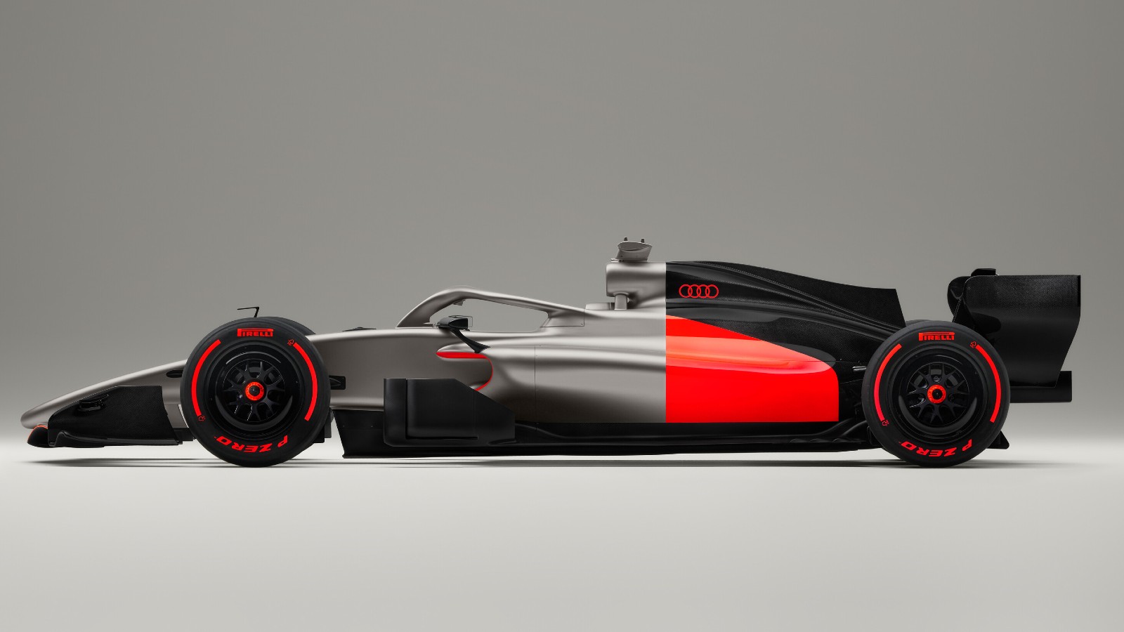 The Audi R26 concept F1 car as seen from the side