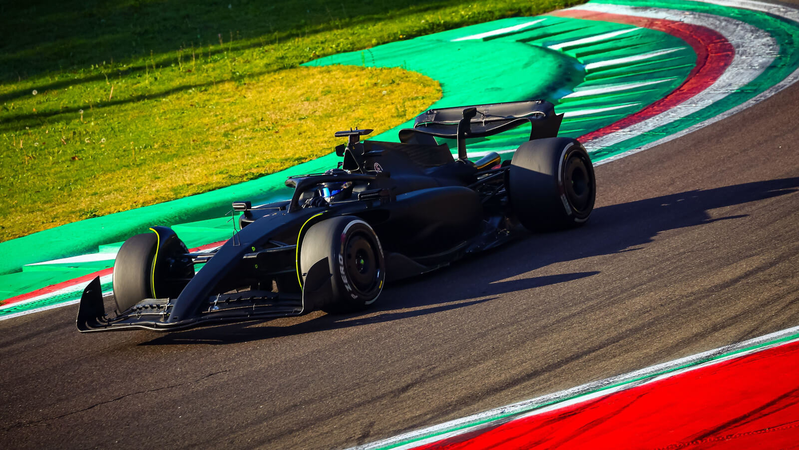 Sergio Perez in the black Ferrari