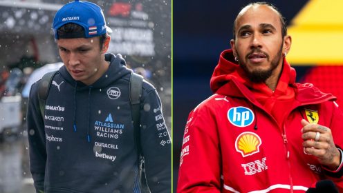 Untelevised blooper emerges after Lewis Hamilton and Albon collide at Las Vegas GP