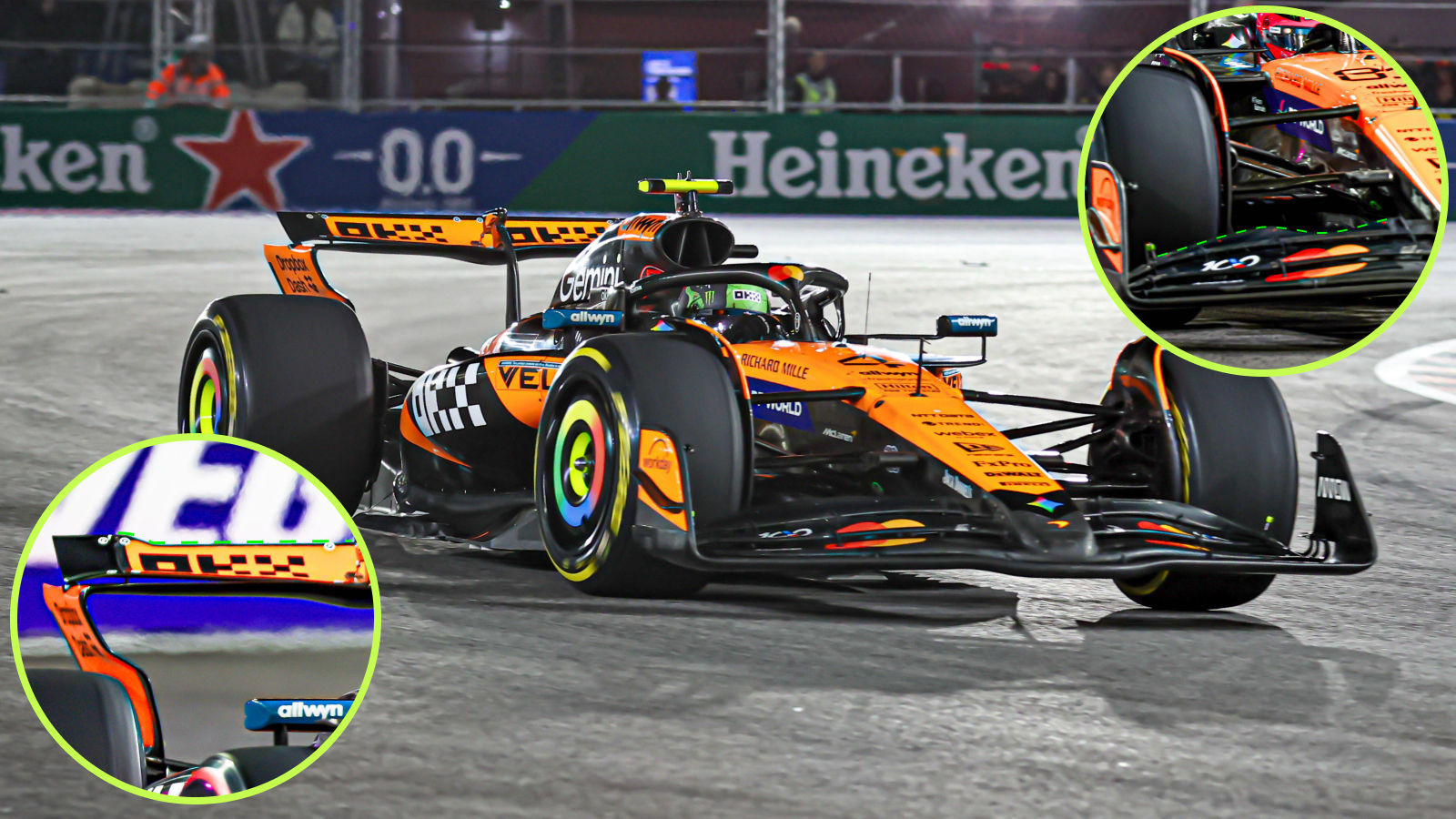 McLaren MCL39 front and rear wing comparison