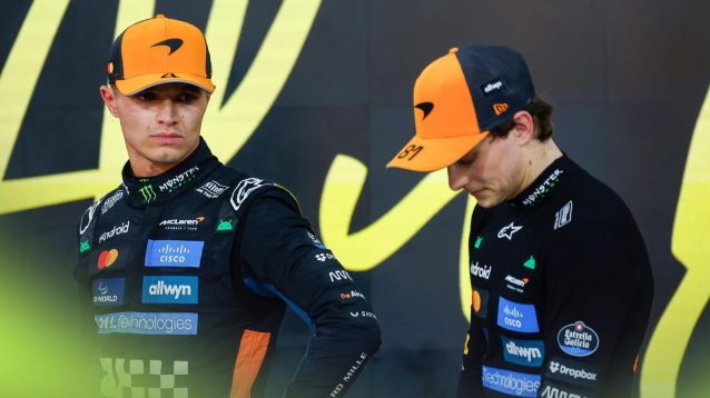 Oscar Piastri and Lando Norris during the Abu Dhabi Grand Prix weekend in Yas Marina.