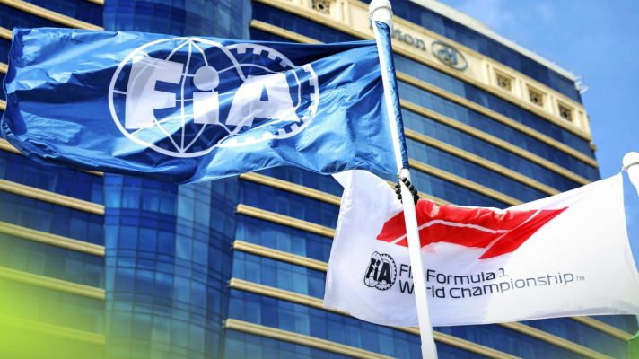 FIA and F1 flags on display at the 2025 Azerbaijan Grand Prix.