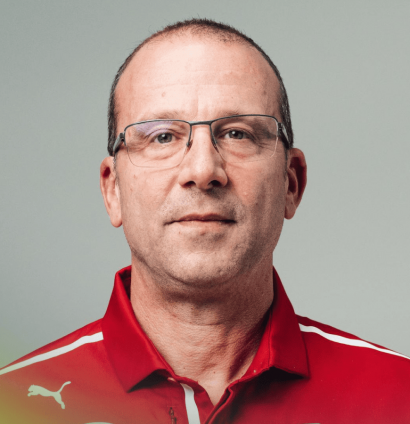 A studio shot of Ferrari's Loic Serra