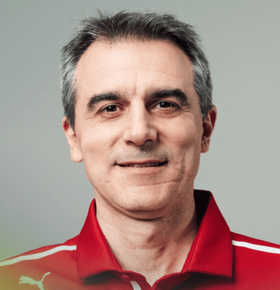 A studio shot of Ferrari's Enrico Gualtieri