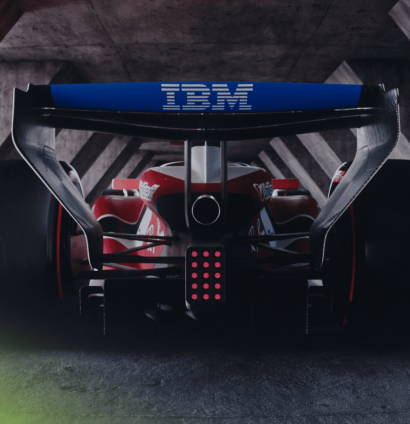 An artist's impression of the Ferrari SF-26 with a rear-facing view of the car