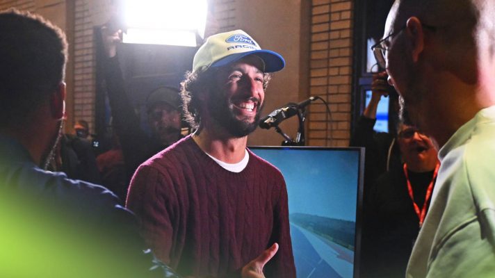 Daniel Ricciardo attended the Red Bull and Racing Bulls season launch in Detroit.