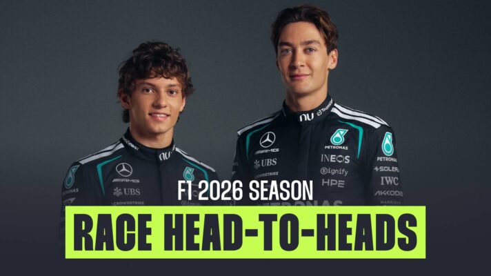 F1 2026 race head-to-head records between teammates.