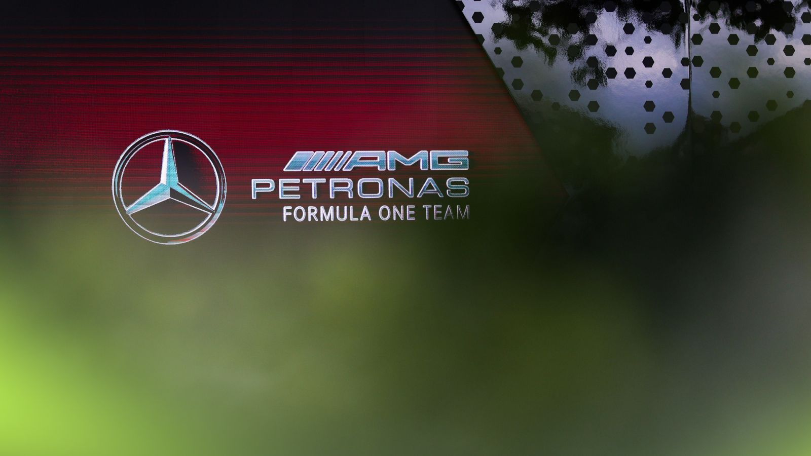 The Mercedes Formula 1 team logo displayed at the 2025 Australian Grand Prix