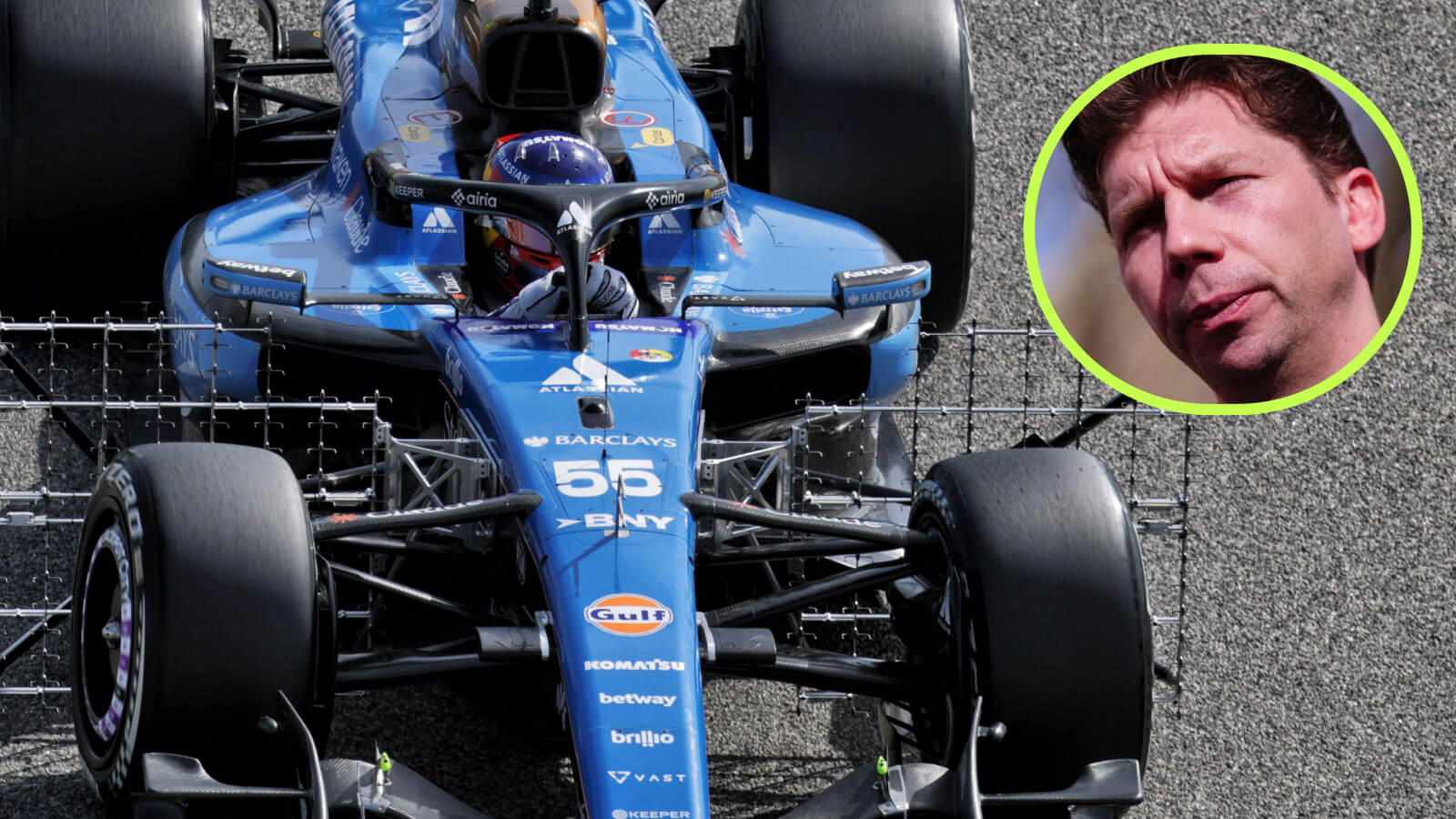 Carlos Sainz in the FW48 and James Vowles