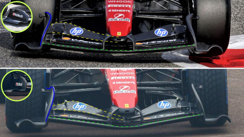 Ferrari SF-26 front wing upgrade revealed in Bahrain test